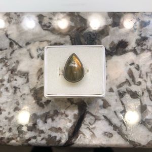 STERLING SILVER TEAR DROP RING